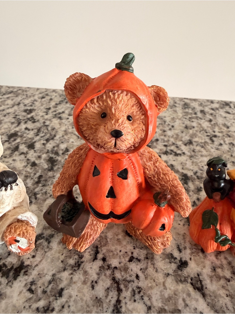 Halloween Pumpkin Bear Figurine Set of 5 - Picture 6 of 7